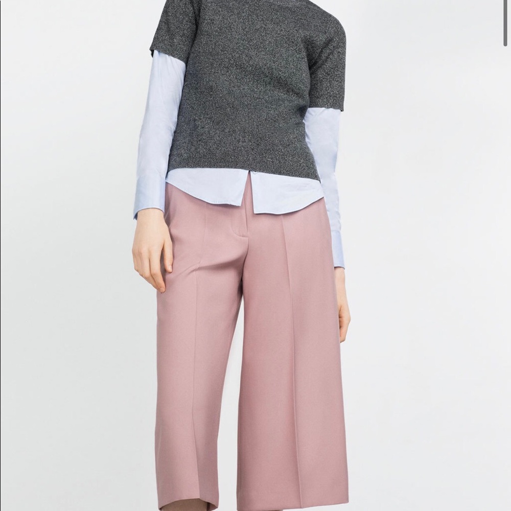 ZARA wide leg culottes cropped pants XS